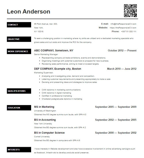 Retro Resume Template - Create Resume Online or Import from linkedin in ...